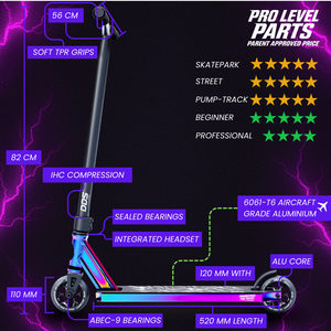 DDS Stunt Scooter Neochrome Black 82cm / 84cm